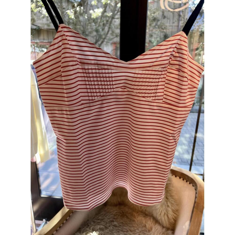 NEW CISSA women's cami blend tank top in red stripe